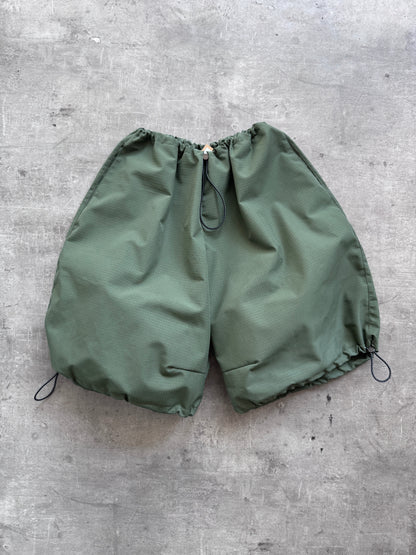 VT Rework : Drawstring Cargo Green Shorts | Large, Multicoloured
