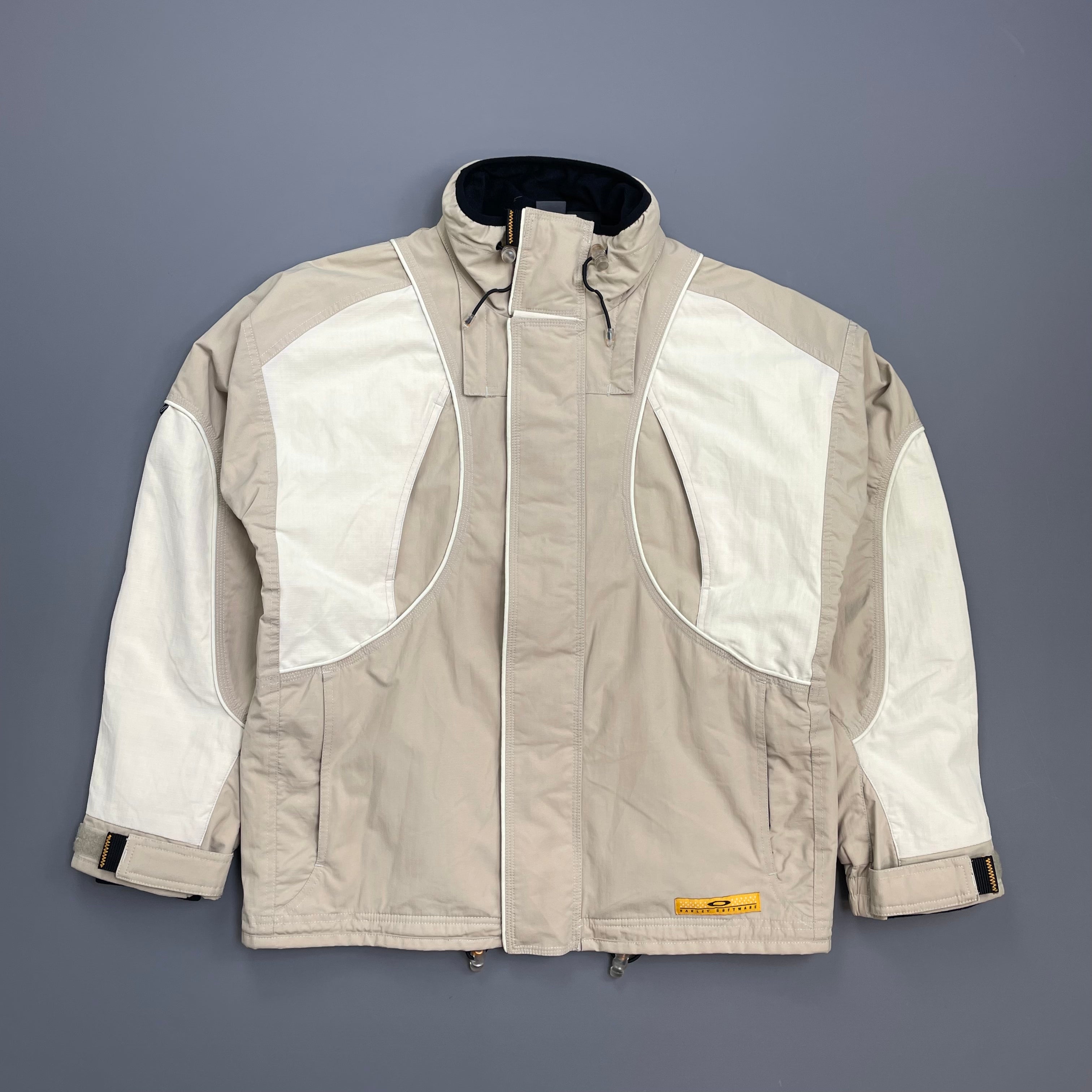 ベージュ/イエロー OAKLEY software スキージャケット　M Oakley Software Beige & Cream 00s Multi-Pocket Technical Ski