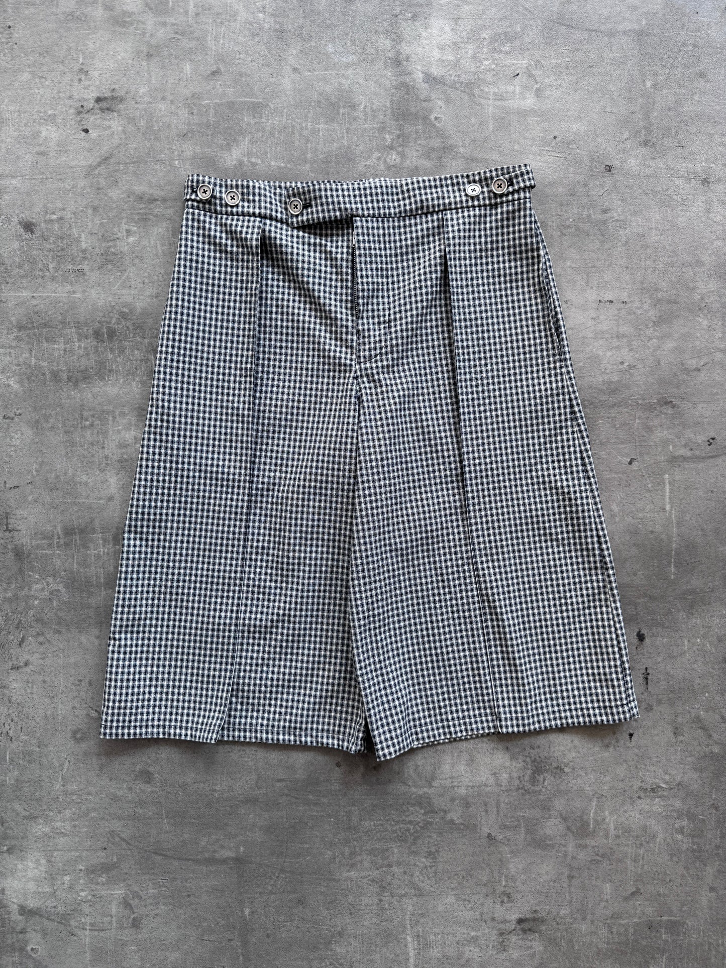 VT Rework : Pleated Check Tailored Shorts | W29, Multicoloured