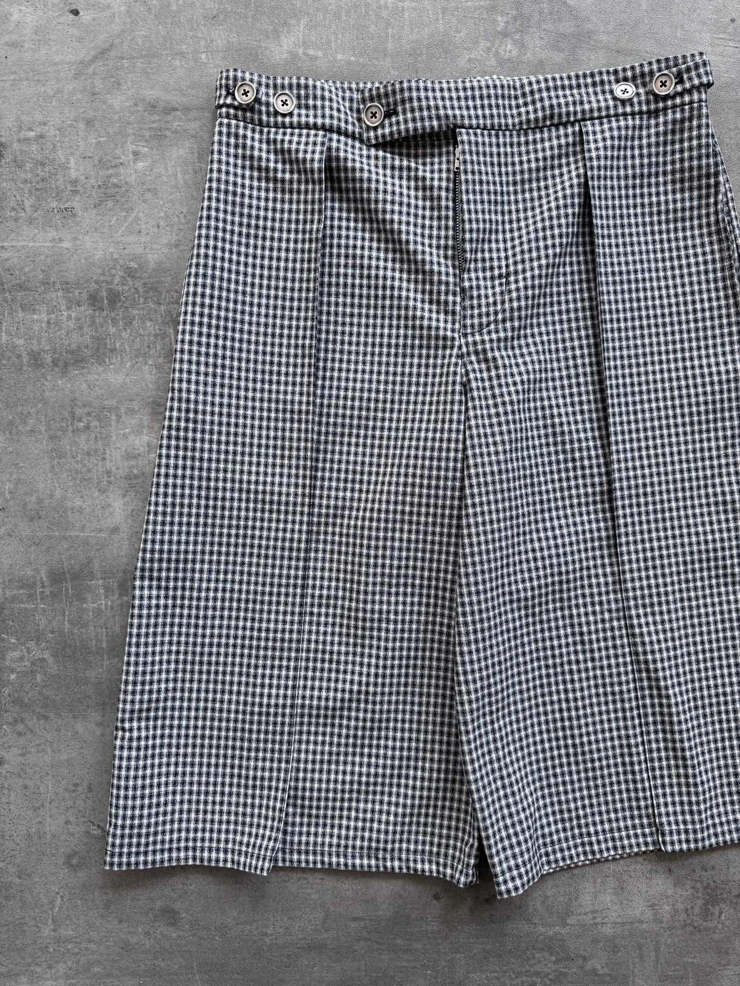 VT Rework : Pleated Check Tailored Shorts | W29, Multicoloured