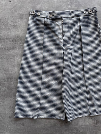 VT Rework : Pleated Check Tailored Shorts | W29, Multicoloured