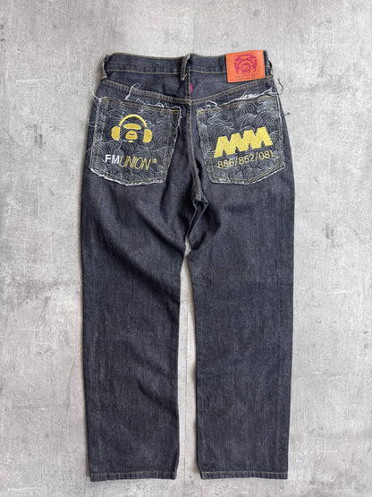 RMC 'FMUnion' Grey Embroidered Jeans