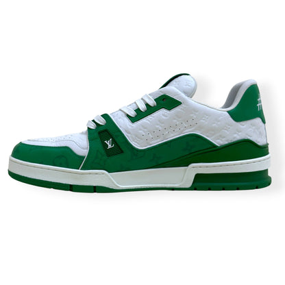 LOUIS VUITTON LV TRAINER SNEAKER GREEN / WHITE UK10 | UK 10, Green