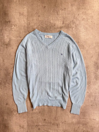 Christian Dior Baby Blue Ribbed Knit Sweater
