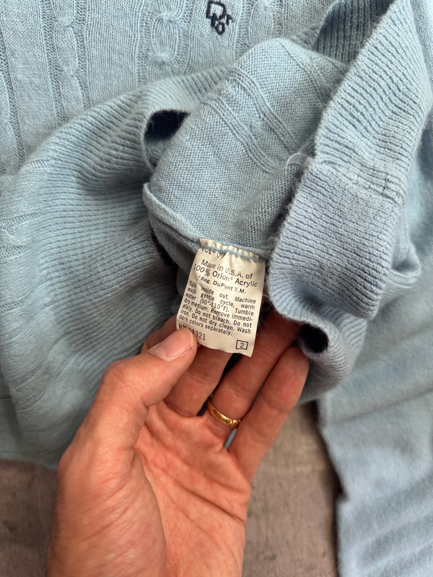 Christian Dior Baby Blue Ribbed Knit Sweater