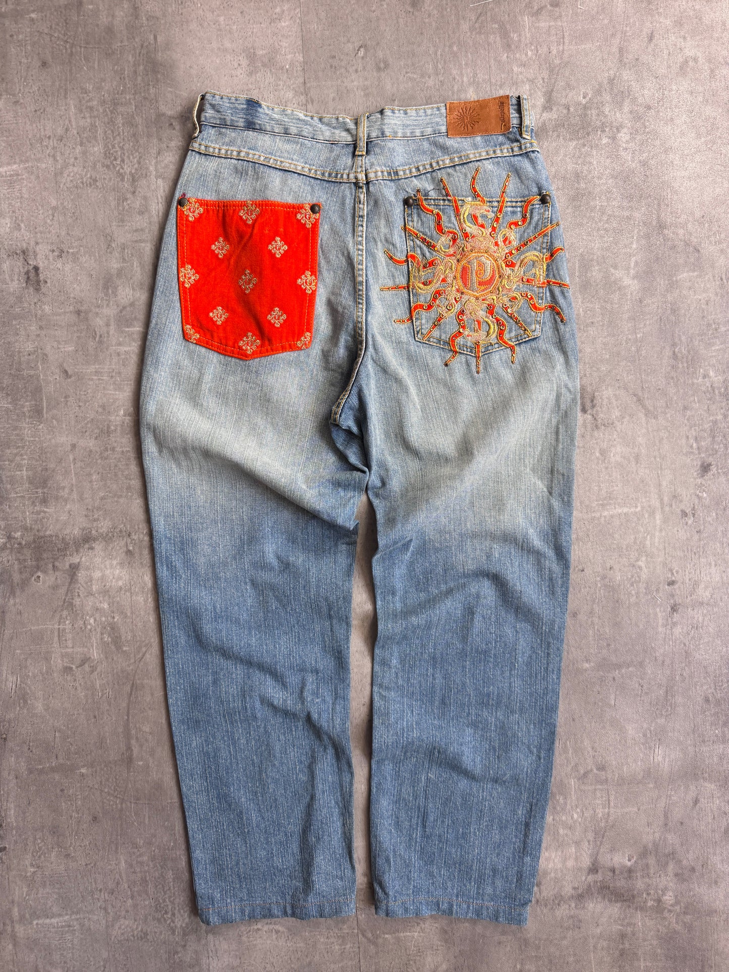 Pelle Pelle Lightwash Embroidered Denim Jeans