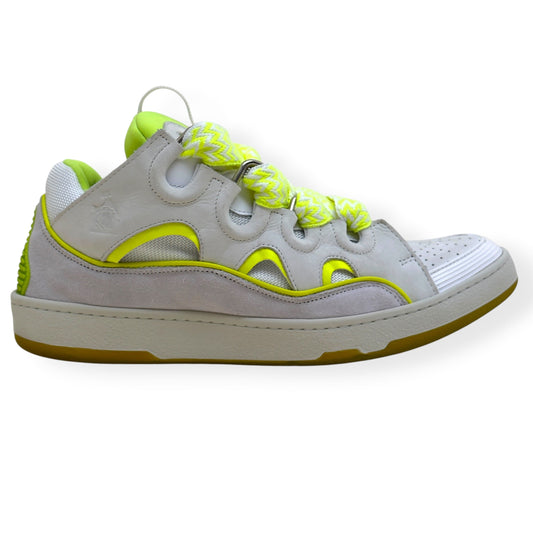 LANVIN CURB SNEAKER WHITE / NEON YELLOW 46 / UK11 | UK 11, White