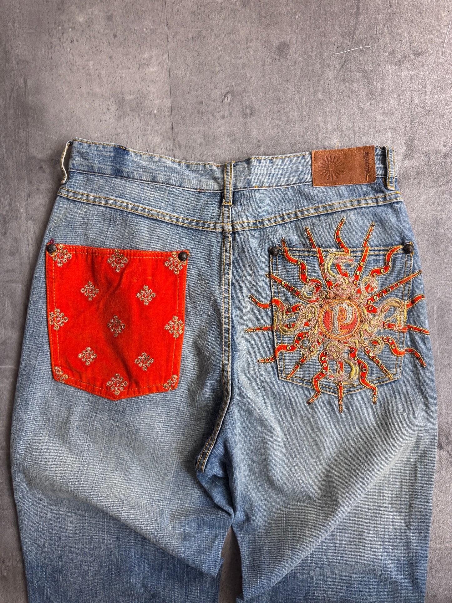 Pelle Pelle Lightwash Embroidered Denim Jeans