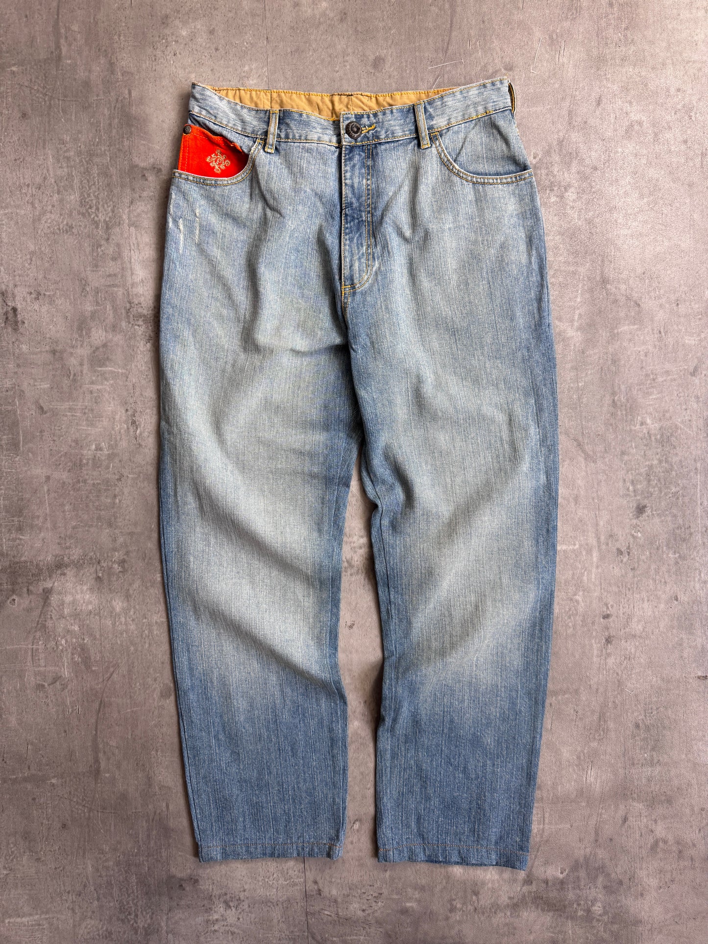 Pelle Pelle Lightwash Embroidered Denim Jeans