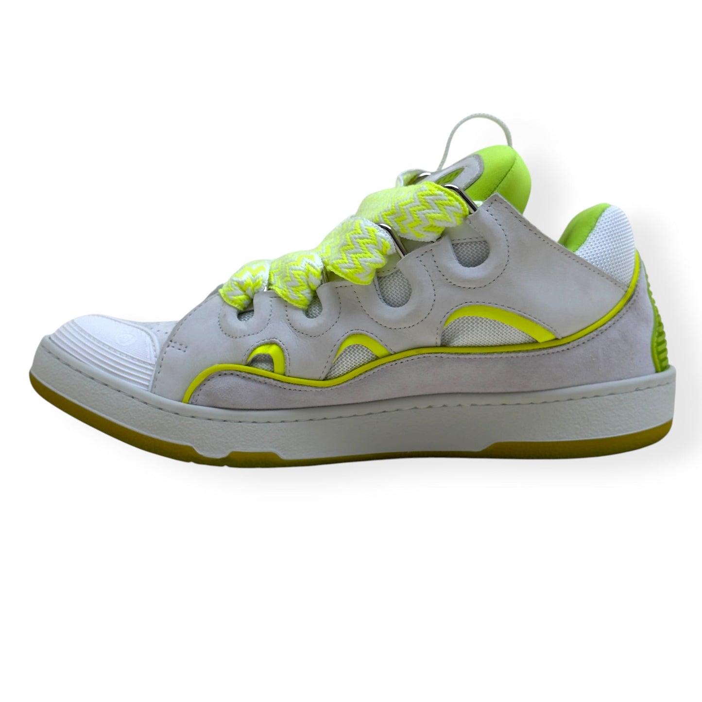 LANVIN CURB SNEAKER WHITE / NEON YELLOW 46 / UK11 | UK 11, White