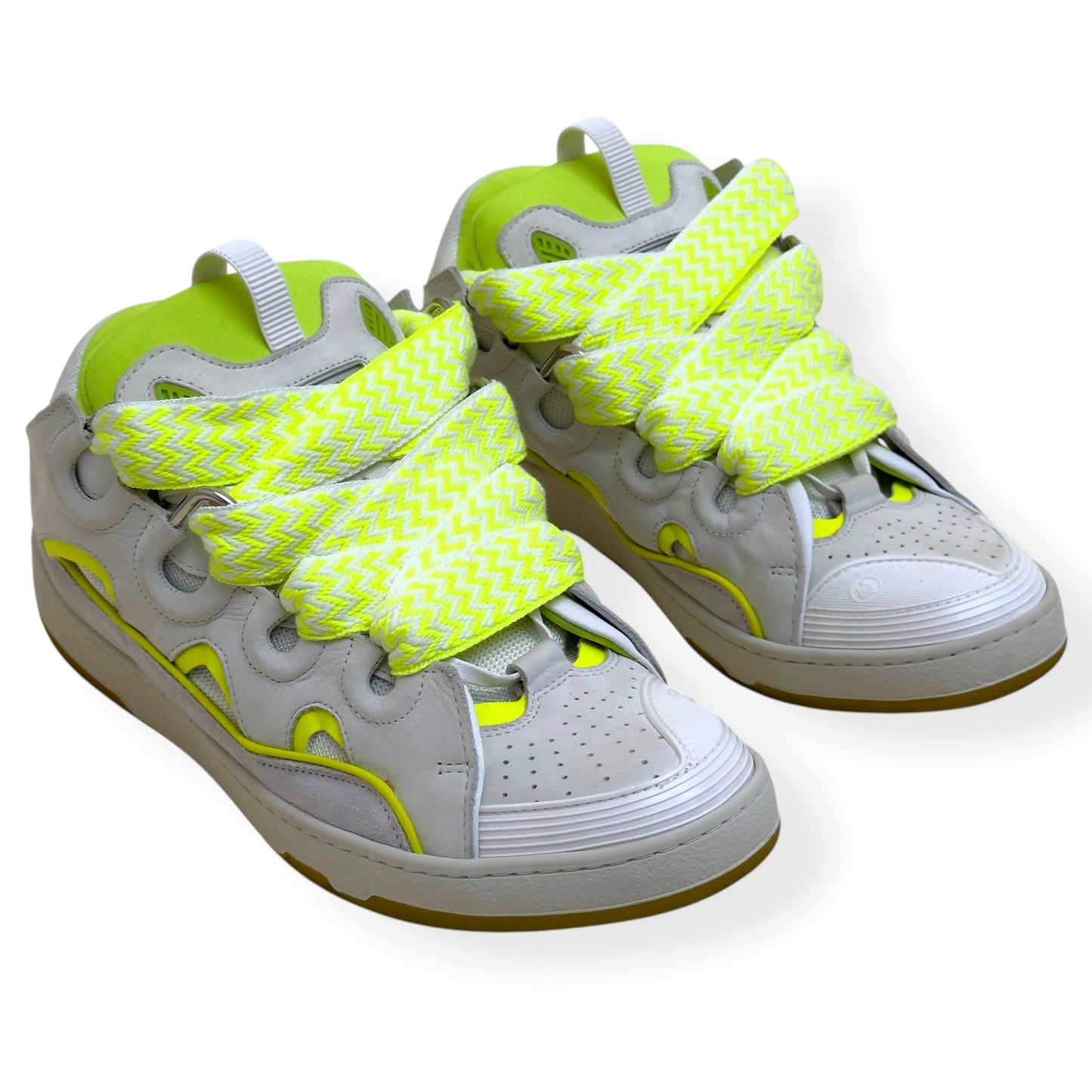 LANVIN CURB SNEAKER WHITE / NEON YELLOW 46 / UK11 | UK 11, White