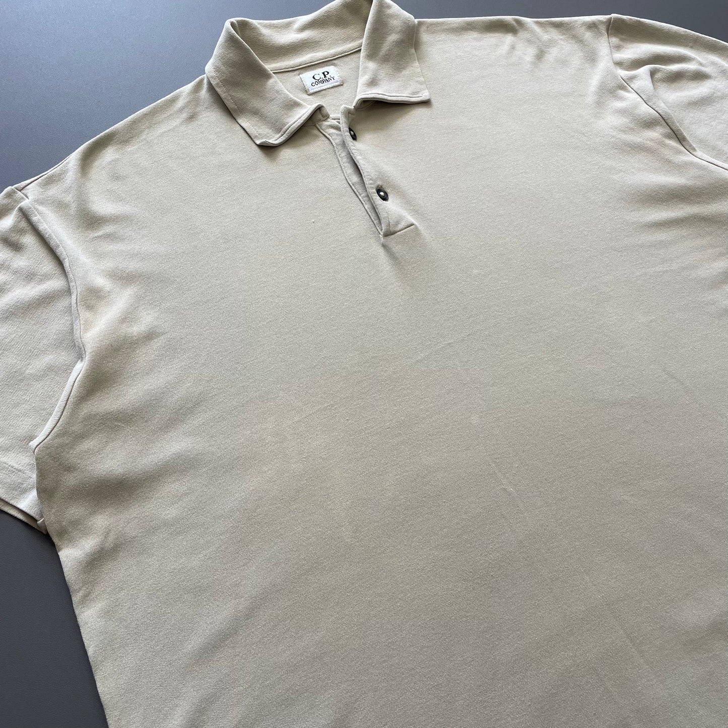 C.P. Company Beige SS99 Short Sleeve Polo Shirt | X-Large, Beige