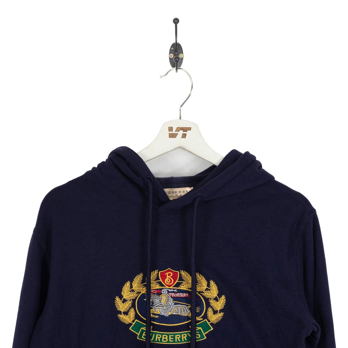 Burberry Logo Emroidered Navy Hoodie