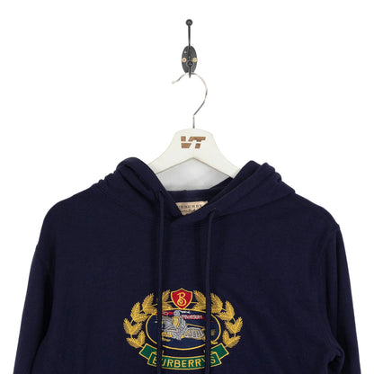 Burberry Logo Emroidered Navy Hoodie