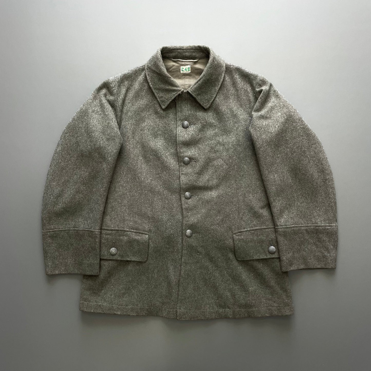 Vintage Swedish Military Grey 1942 WW2 Wool Jacket | Medium, Grey