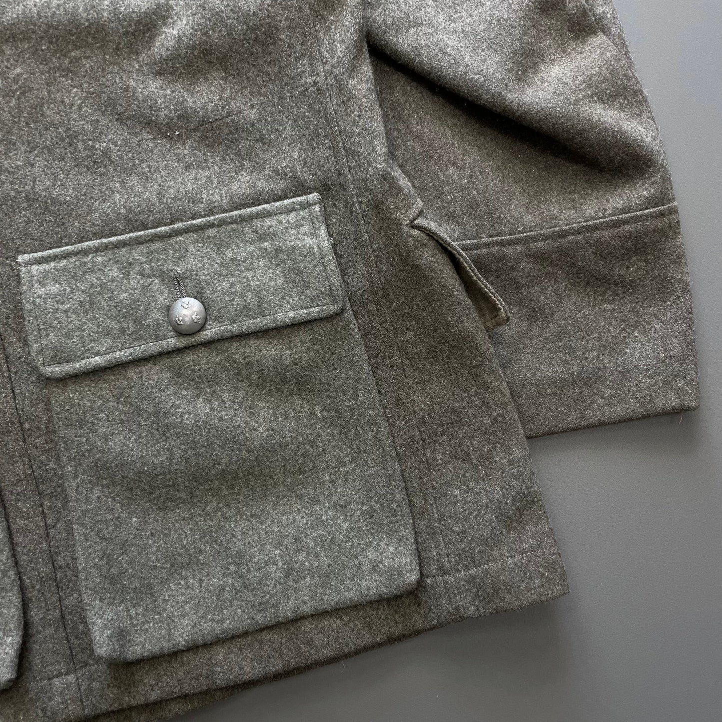 Vintage Swedish Military Grey 1942 WW2 Wool Jacket | Medium, Grey