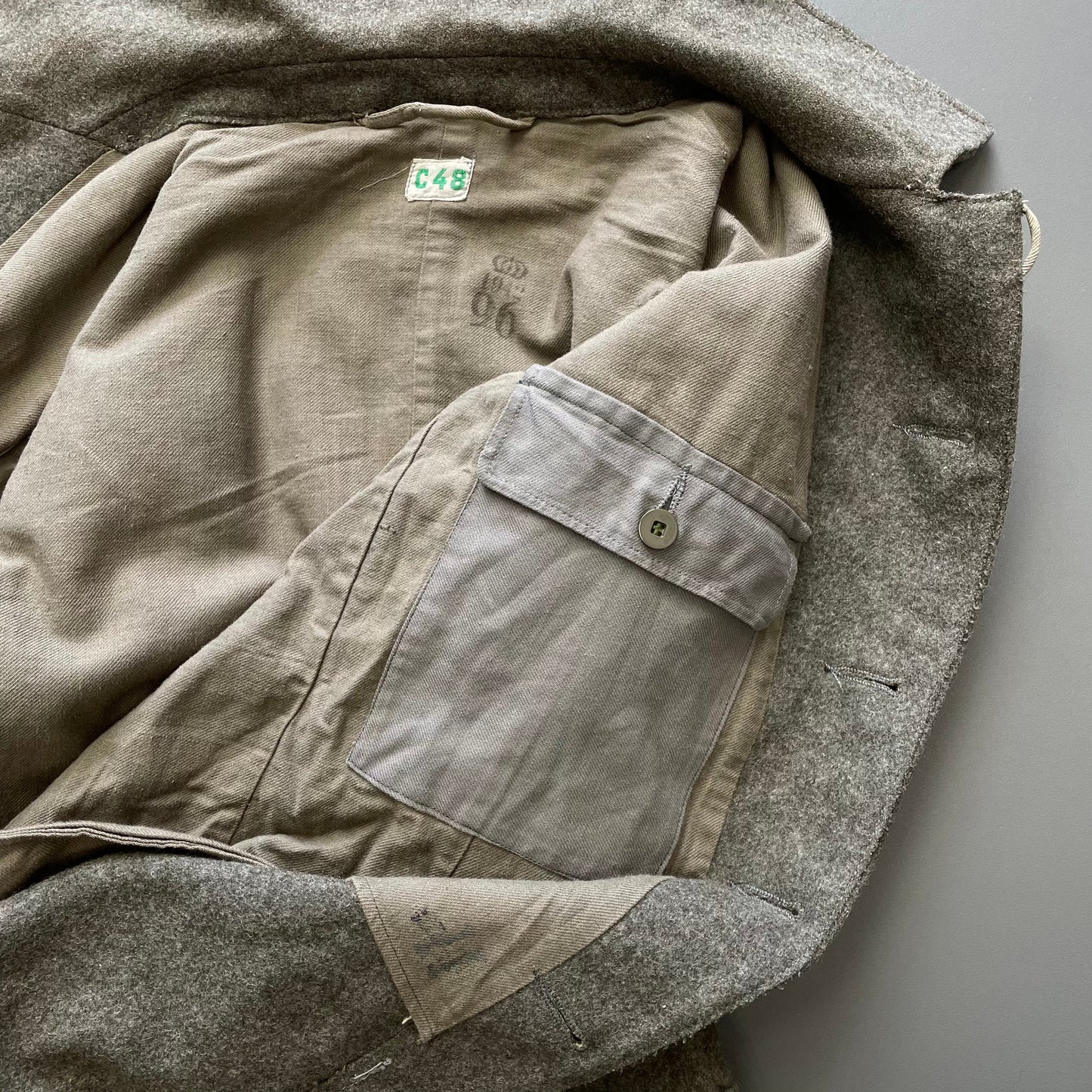 Vintage Swedish Military Grey 1942 WW2 Wool Jacket | Medium, Grey