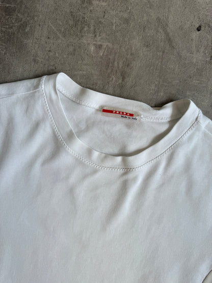 S/S 2003 Prada Red Tab Panelled Tech Tee | Small, Multicoloured