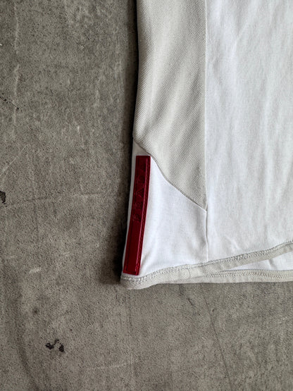 S/S 2003 Prada Red Tab Panelled Tech Tee | Small, Multicoloured