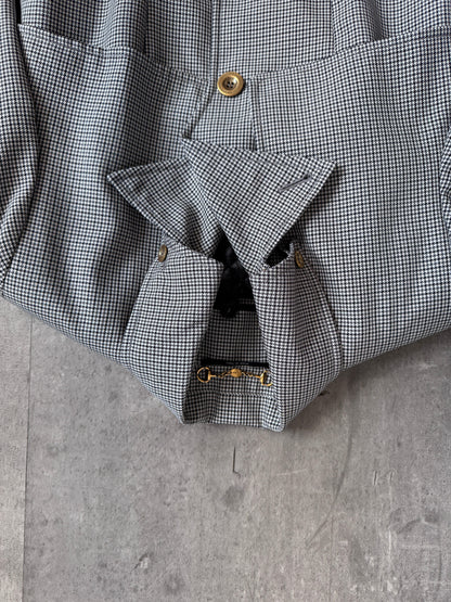 Gucci By Tom Ford Houdstooth Removeable Quilted Lining Trench Coat