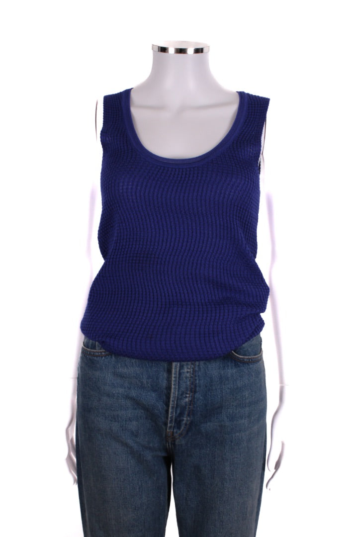 M Missoni S/S Knit Top Blue 10 | O/S, Blue