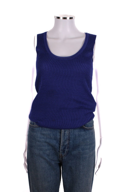 M Missoni S/S Knit Top Blue 10 | O/S, Blue