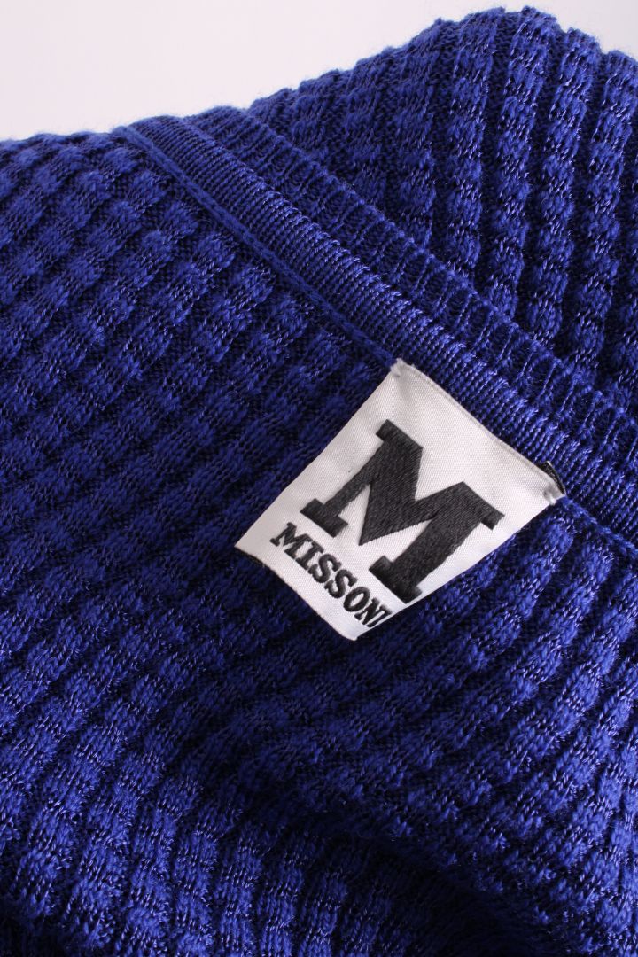 M Missoni S/S Knit Top Blue 10 | O/S, Blue