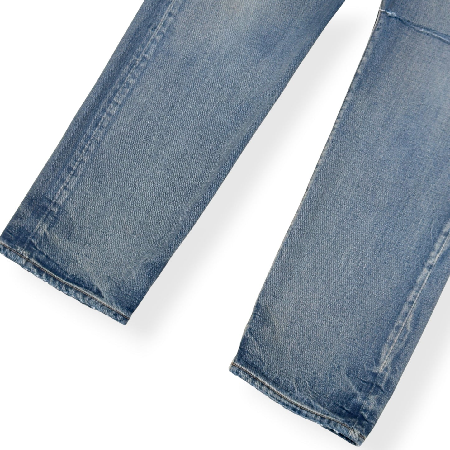 AMIRI DISTRESSED STRAIGHT LEG JEANS BLUE 34 / L | Large, Blue