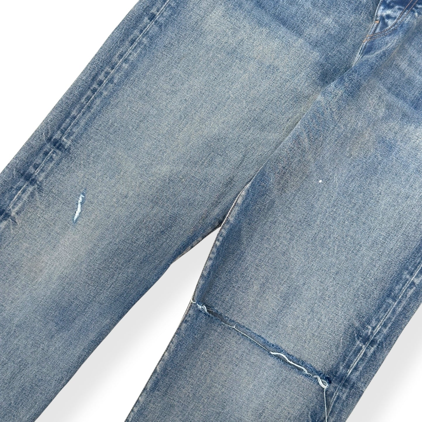 AMIRI DISTRESSED STRAIGHT LEG JEANS BLUE 34 / L | Large, Blue