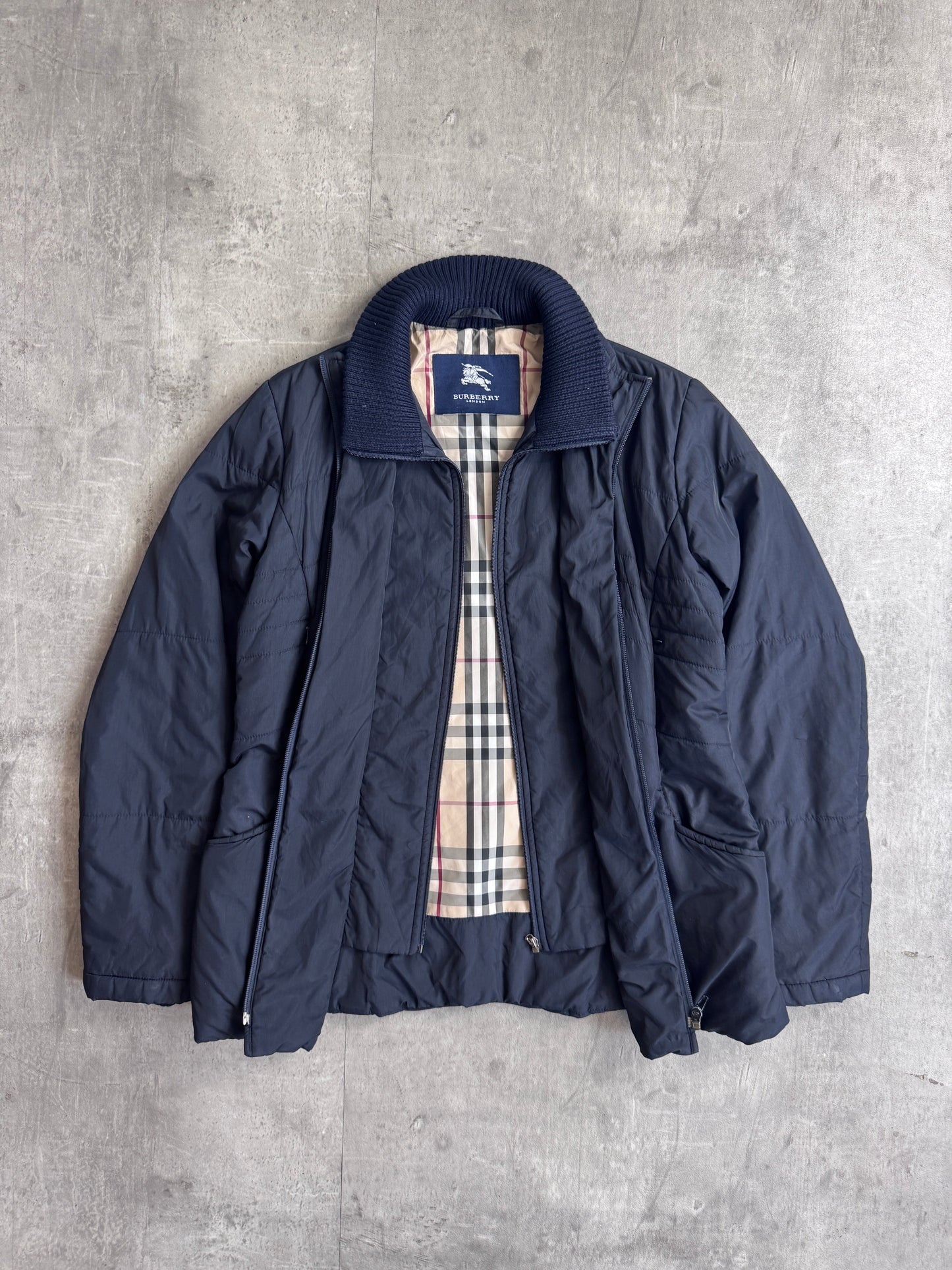 Burberry Double Layer Nova Check Lined Insulated Jacket