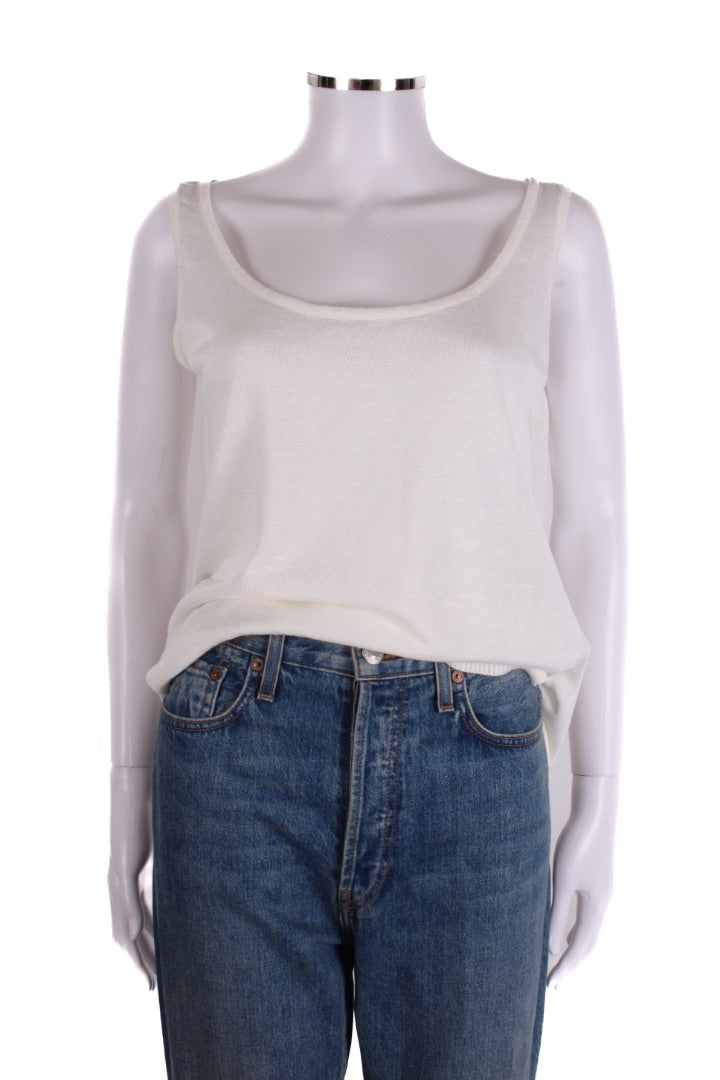 Luisa Spagnoli S/S Knit Vest Top Cream M | O/S, Cream