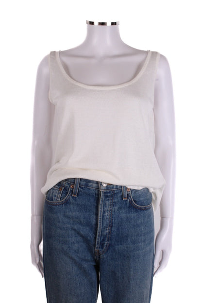 Luisa Spagnoli S/S Knit Vest Top Cream M | O/S, Cream