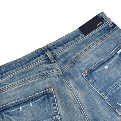 AMIRI DISTRESSED STRAIGHT LEG JEANS BLUE 34 / L | Large, Blue