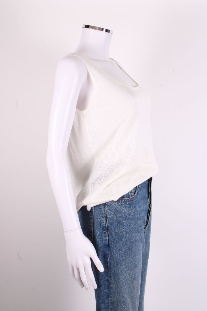 Luisa Spagnoli S/S Knit Vest Top Cream M | O/S, Cream