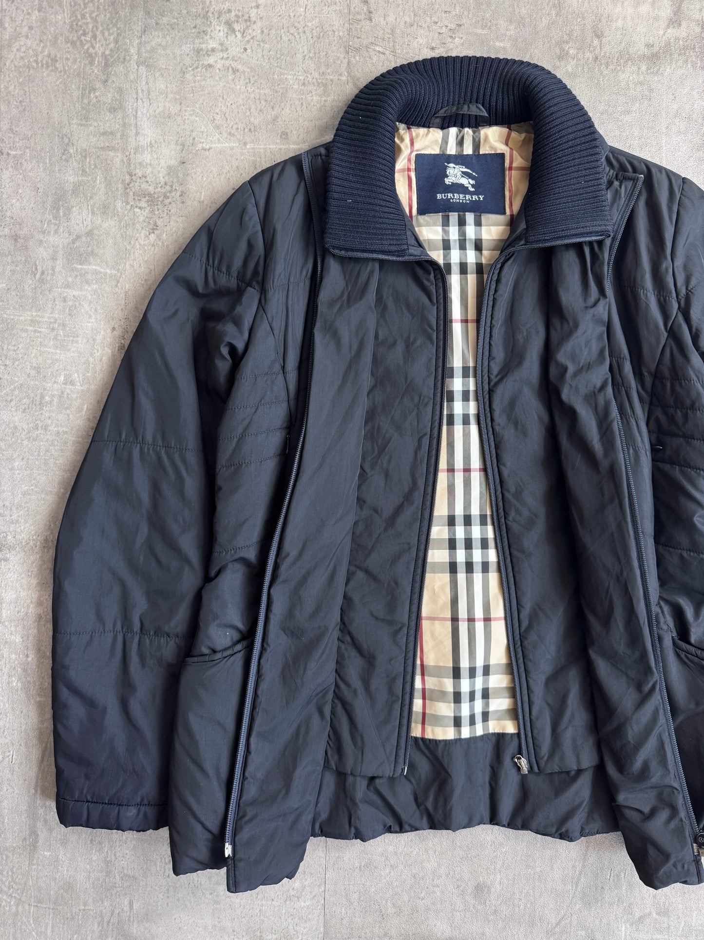 Burberry Double Layer Nova Check Lined Insulated Jacket