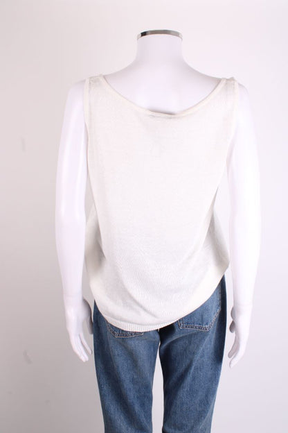 Luisa Spagnoli S/S Knit Vest Top Cream M | O/S, Cream