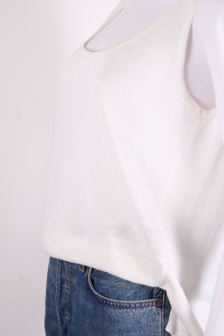 Luisa Spagnoli S/S Knit Vest Top Cream M | O/S, Cream