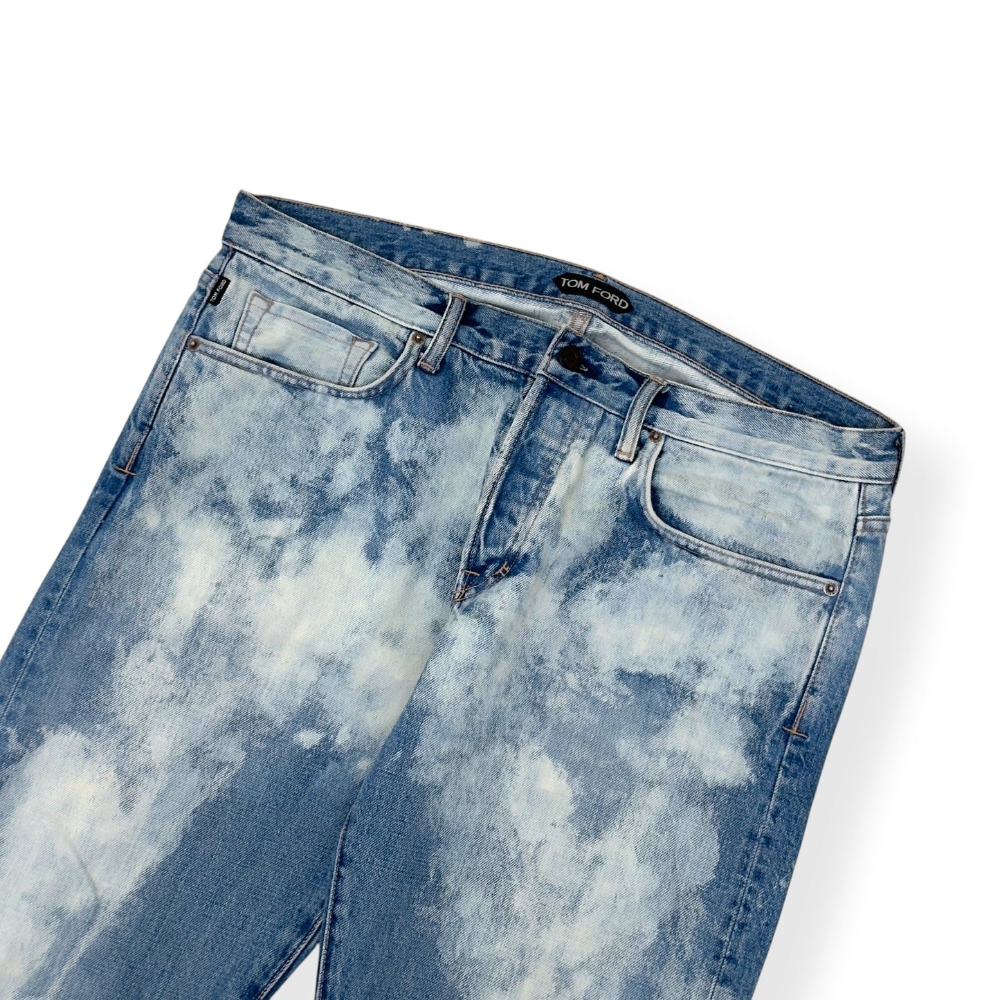 TOM FORD SLIM FIT BLEACHED JEANS LIGHT BLUE 36 / XL | XL, Blue