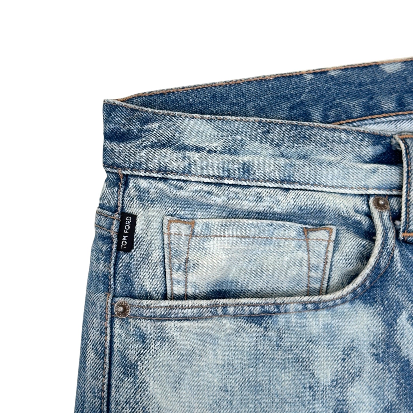 TOM FORD SLIM FIT BLEACHED JEANS LIGHT BLUE 36 / XL | XL, Blue