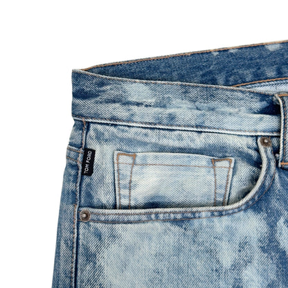 TOM FORD SLIM FIT BLEACHED JEANS LIGHT BLUE 36 / XL | XL, Blue