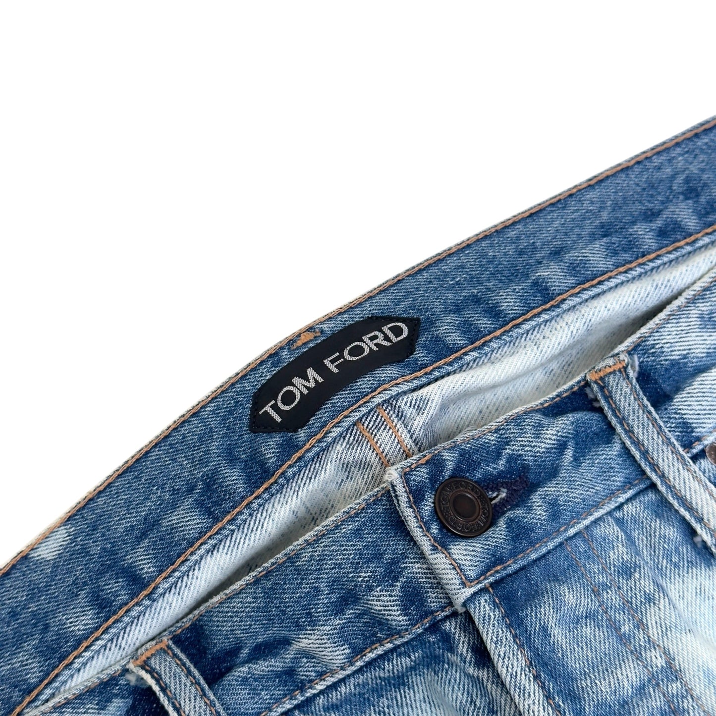 TOM FORD SLIM FIT BLEACHED JEANS LIGHT BLUE 36 / XL | XL, Blue