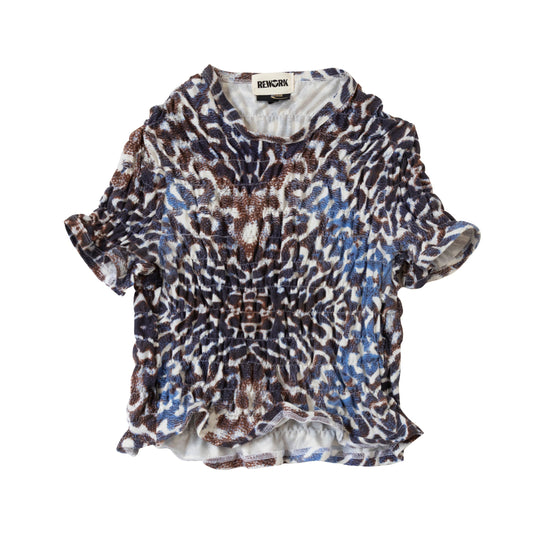 VT Rework : Just Cavalli Leopard Print Shirred Top