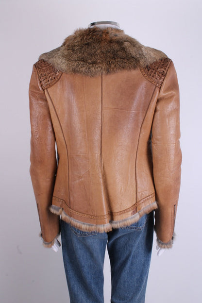Emporio Armani Jacket leather fur lined Tan S | O/S, Tan