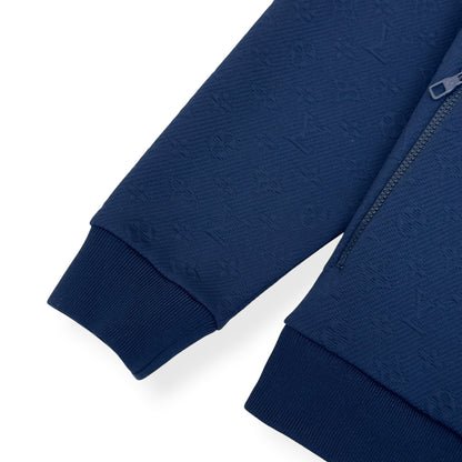 LOUIS VUITTON MONOGRAM JACQUARD ZIP TRACK JACKET NAVY XXL | XXL, Navy