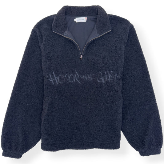 HONOR THE GIFT SCRIPT SHERPA QUATER ZIP JACKET BLACK L | Large, Black