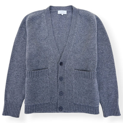 STUDIO NICHOLSON LAMBSWOOL V-NECK CARDIGAN GREY L | Large, Grey
