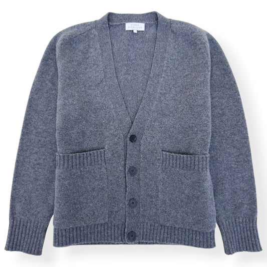 STUDIO NICHOLSON LAMBSWOOL V-NECK CARDIGAN GREY L | Large, Grey
