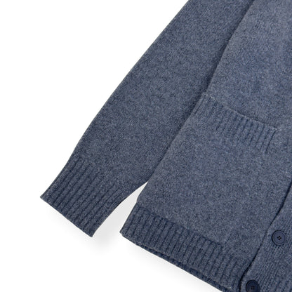STUDIO NICHOLSON LAMBSWOOL V-NECK CARDIGAN GREY L | Large, Grey