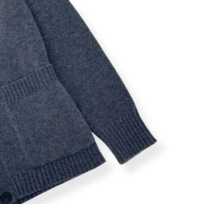 STUDIO NICHOLSON LAMBSWOOL V-NECK CARDIGAN GREY L | Large, Grey