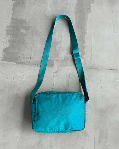 PRADA 00'S BLUE NYLON CROSS BODY BAG | O/S, Blue